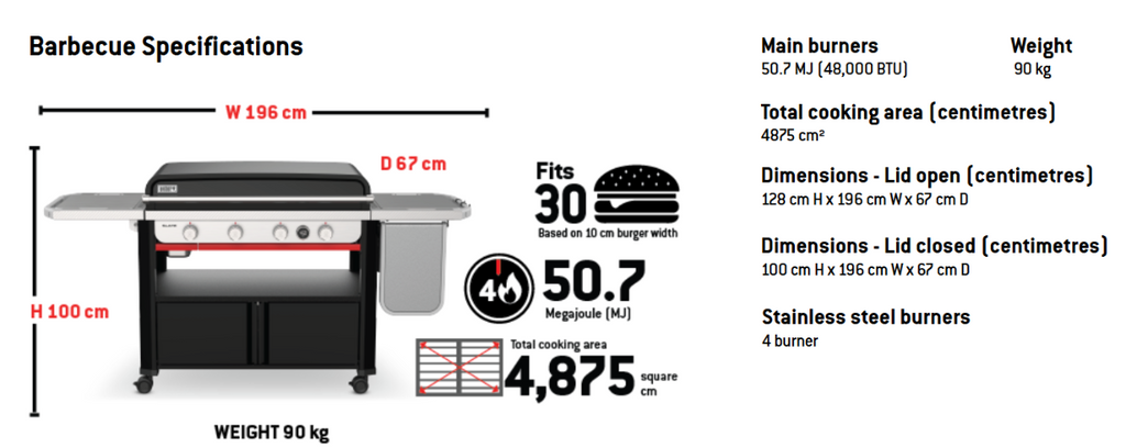 Weber Slate 4 Burner Premium Griddle (36") LPG image 4