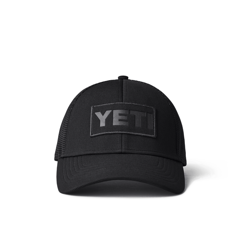 Black on Black Patch Trucker Hat image 1