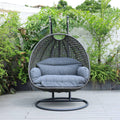 Dubai Double Swinging Chair - Charcoal Wicker image 0