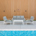 Bondi 4 Piece Triple Lounge - White image 0