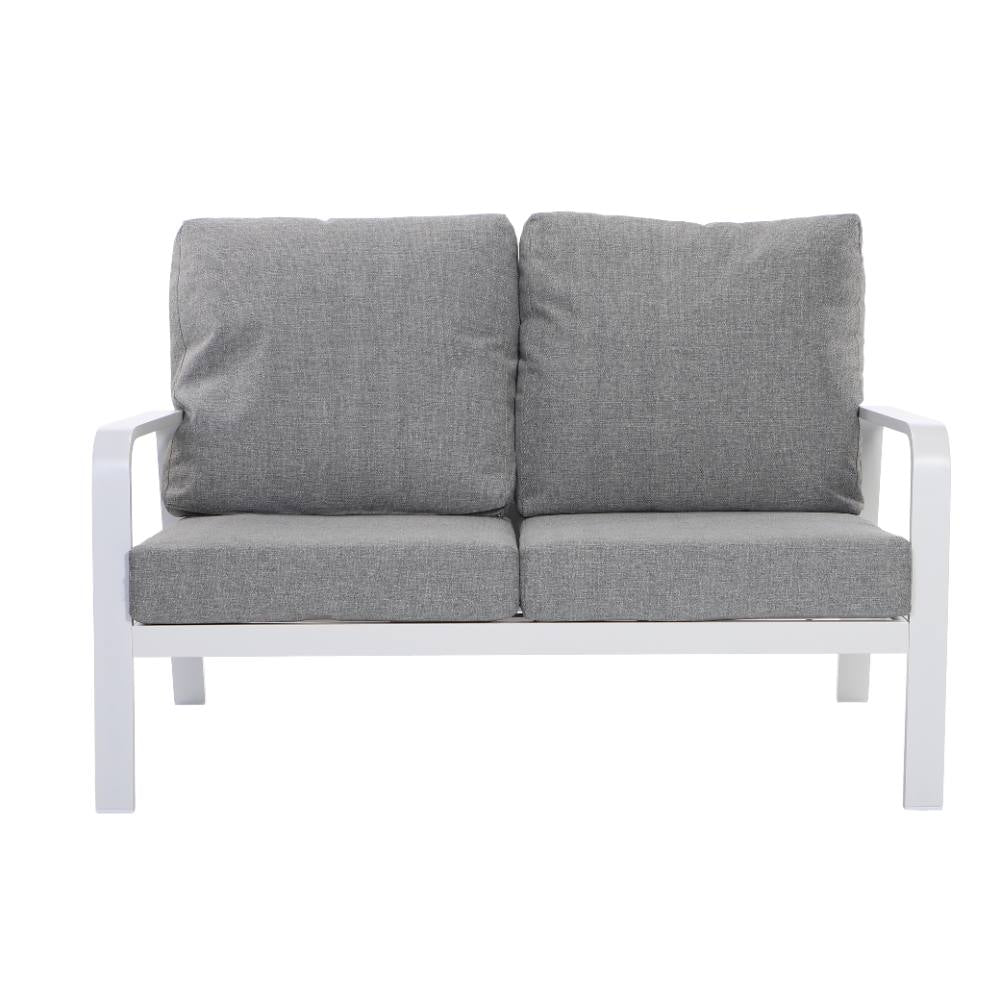 Bondi 4 Piece Double Lounge with Gas Fire Pit Coffee - White image 8