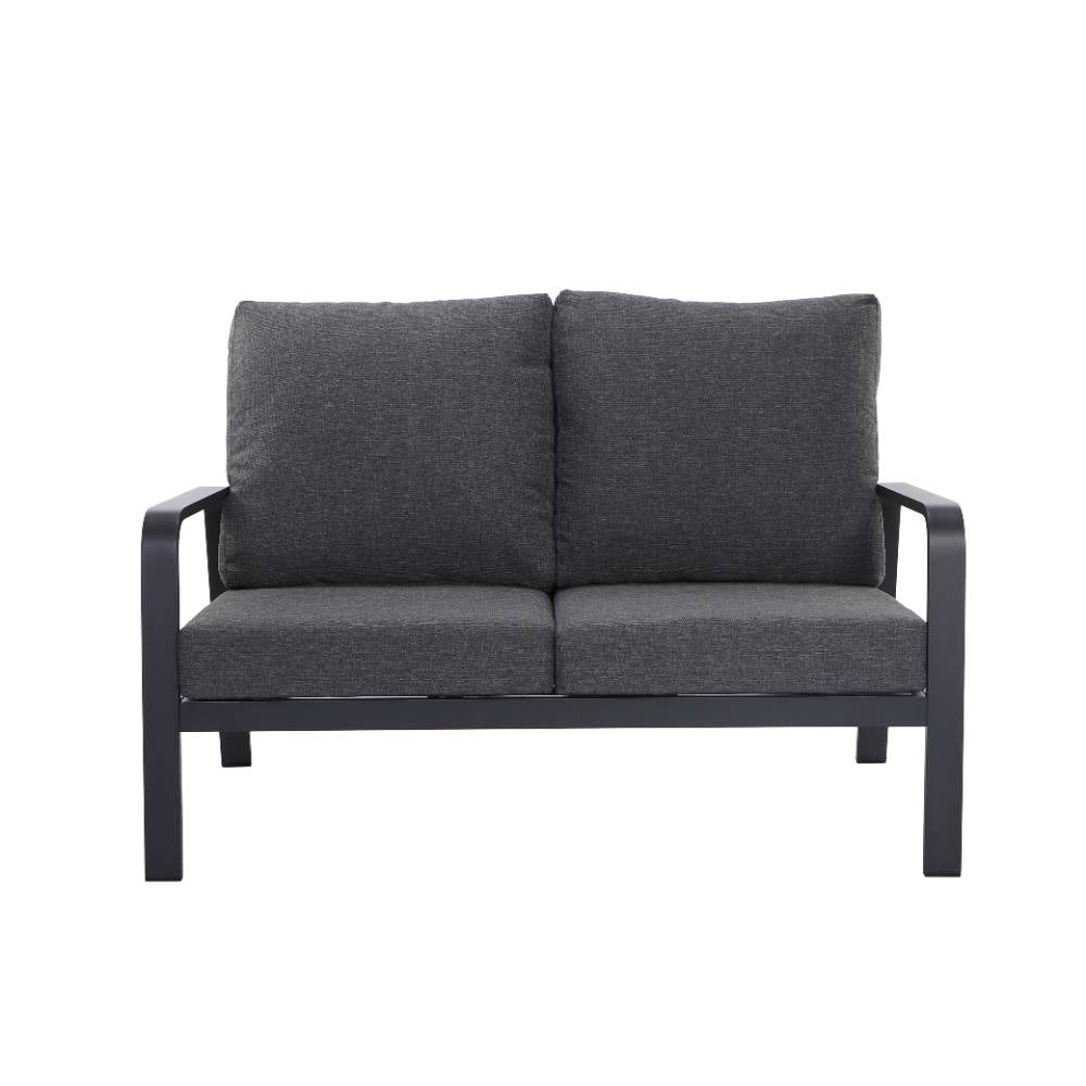 Bondi Double 4 Piece Lounge with Gas Fire Pit Coffee Table – Gunmetal image 5
