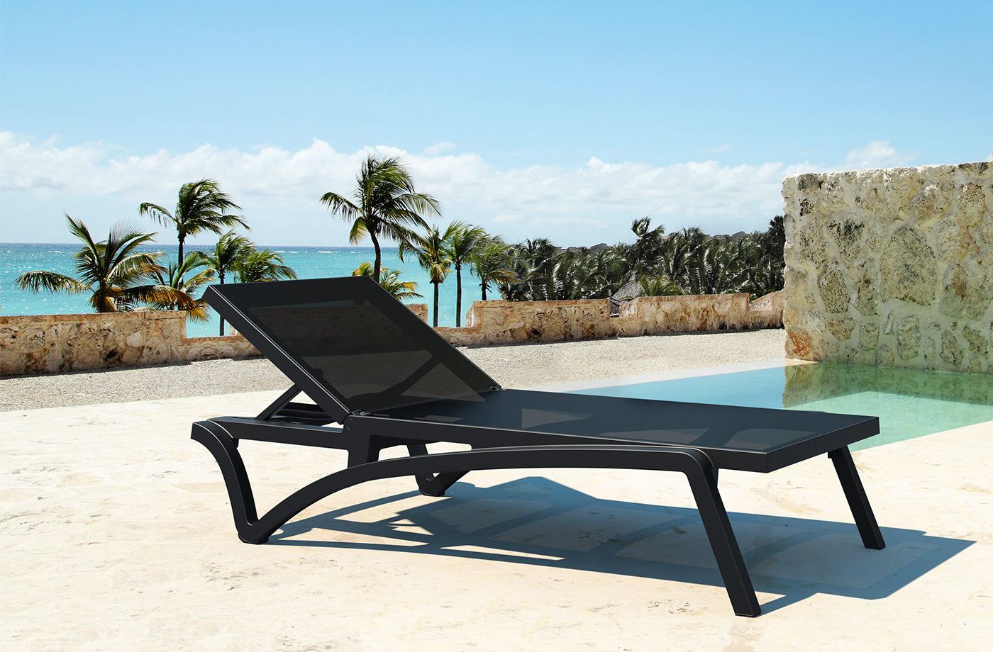 Pacific Sunlounger - Black/Black image 6