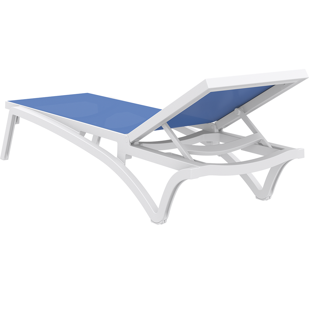 Pacific Sunlounger - White/Blue image 1