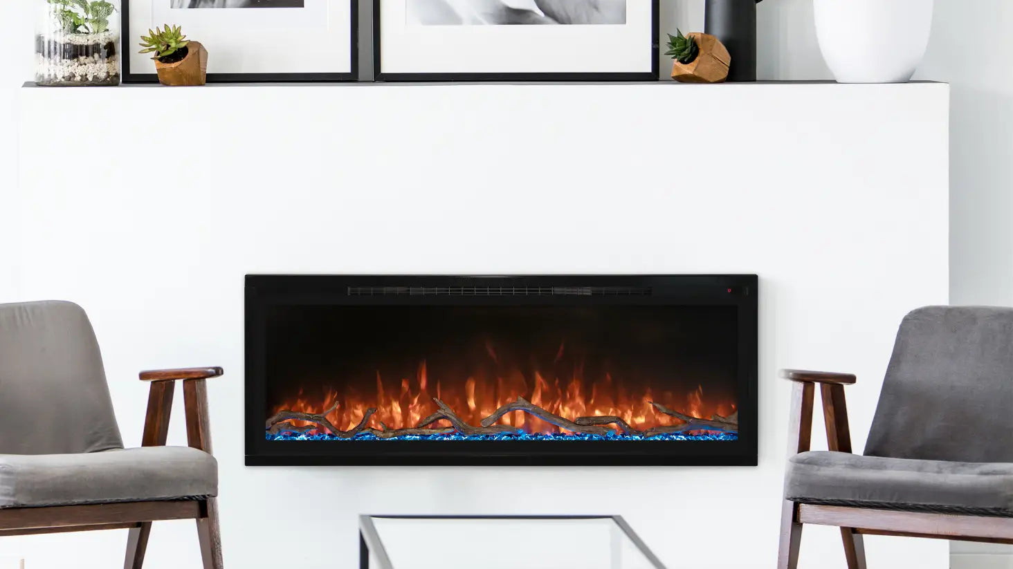 Modern Flame Spectrum 60 inch Slimline With Log Set image 0