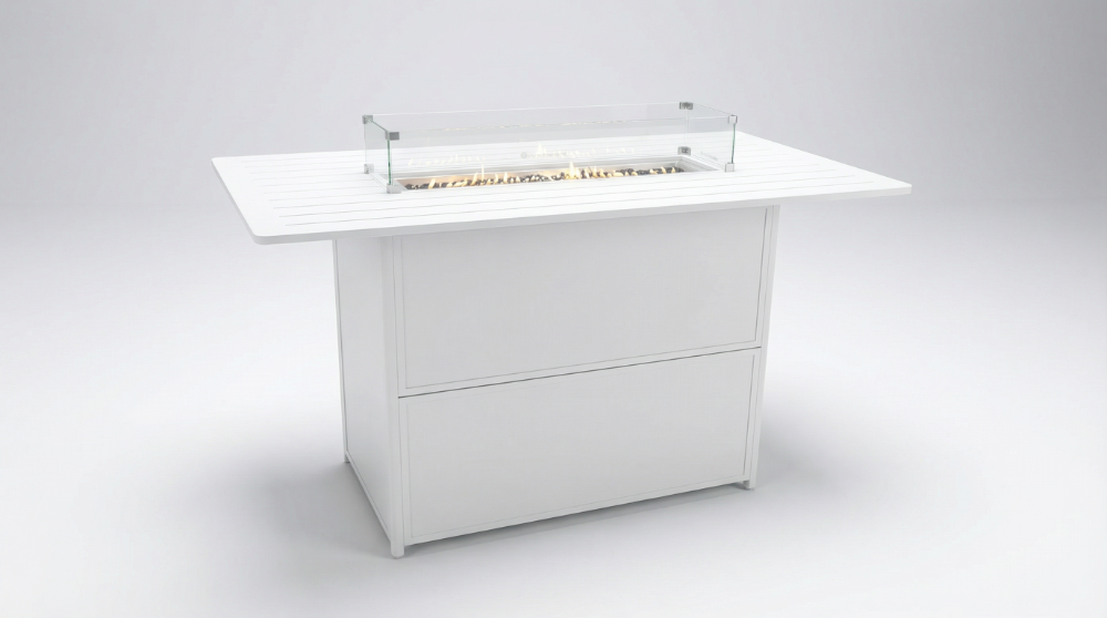 Bondi Gas Fire Pit Bar Table White image 1