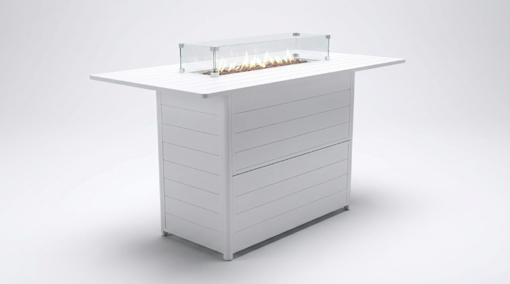 Bondi Gas Bar Fire Pit 7 Piece - White image 15