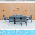 Bondi High Back 9 Piece Dining - Gunmetal image 0