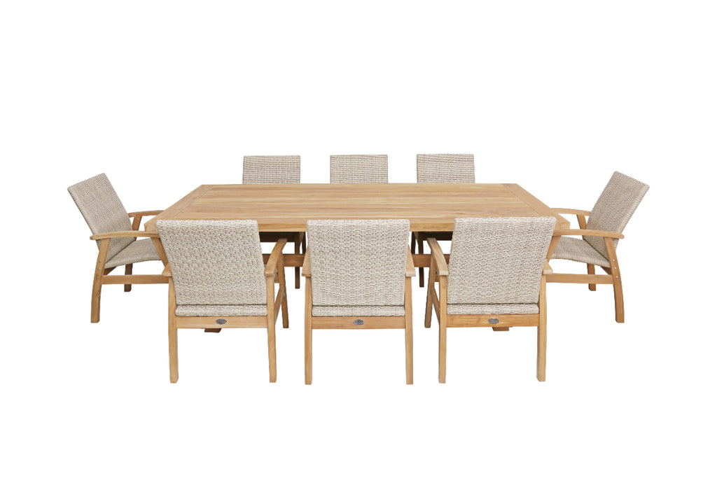 Alexander 9 Piece Teak Timber Dining Setting image 1