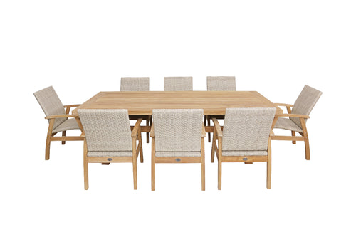 Alexander 9 Piece Teak Timber Dining Setting image 1