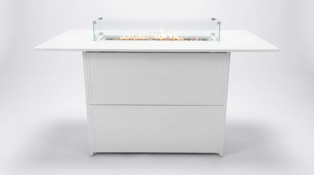 Bondi Gas Fire Pit Bar Table White image 0