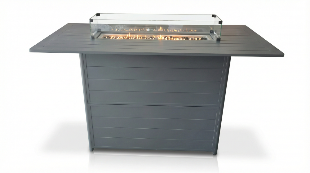 Bondi Gas Fire Pit Bar Table Gunmetal image 0