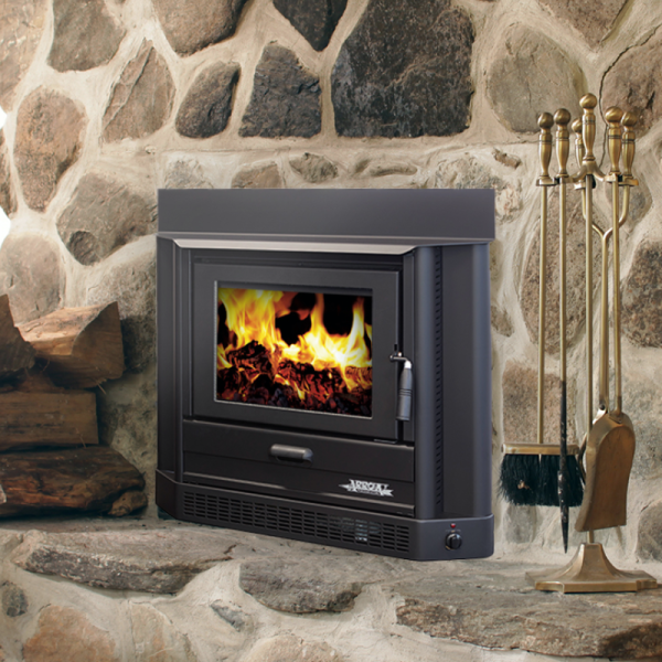 Arrow 2000 Metallic Black Inbuilt Wood Heater image 1
