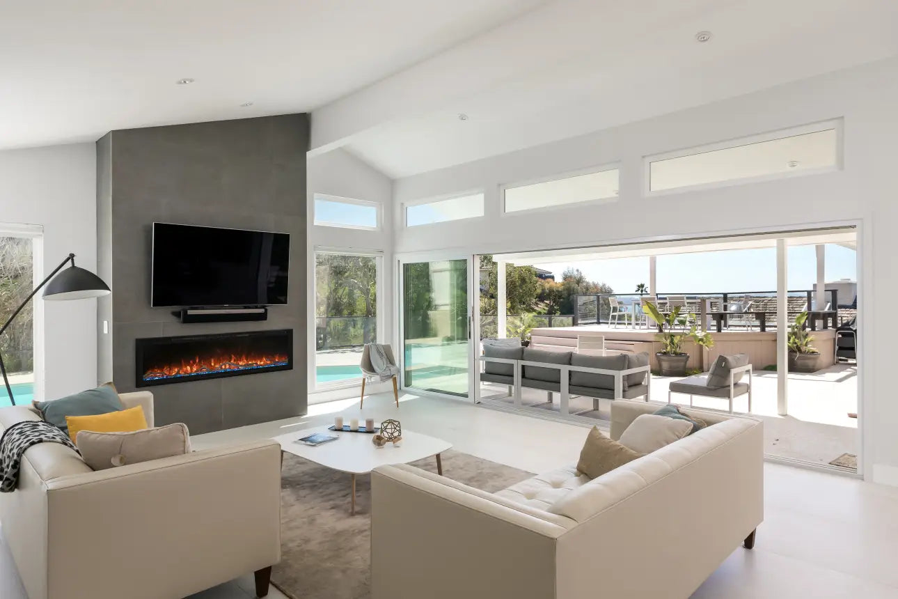 Modern Flame Spectrum 74 inch Slimline With Log Set image 2
