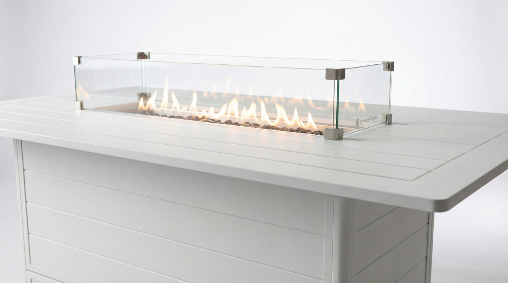 Bondi Gas Bar Fire Pit 7 Piece - White image 12