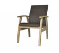 Flinders Wicker Arm Chair Teak Timber - Grey Wicker image 0