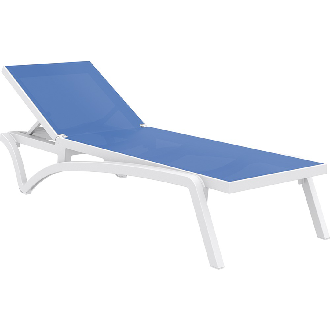 Pacific Sunlounger - White/Blue image 0