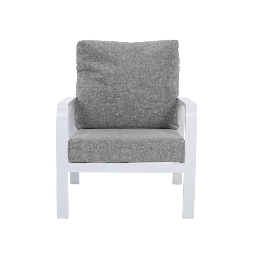 Bondi 4 Piece Double Lounge with Gas Fire Pit Coffee - White image 7