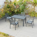 Bondi 5 Piece Dining (140/76) - Gunmetal image 0