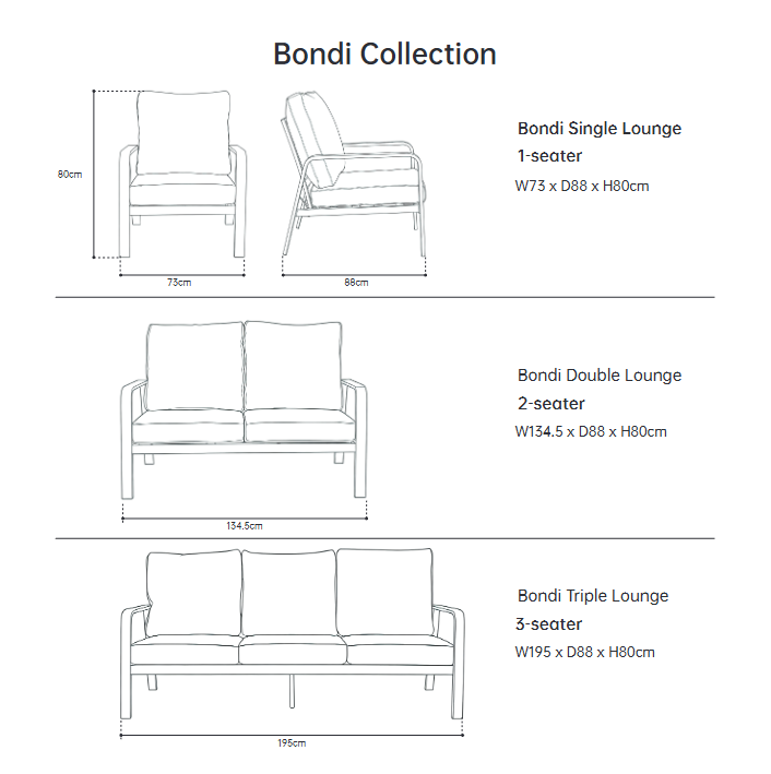 Bondi 4 Piece Triple Lounge with Gas Fire Pit Coffee Table - White image 4