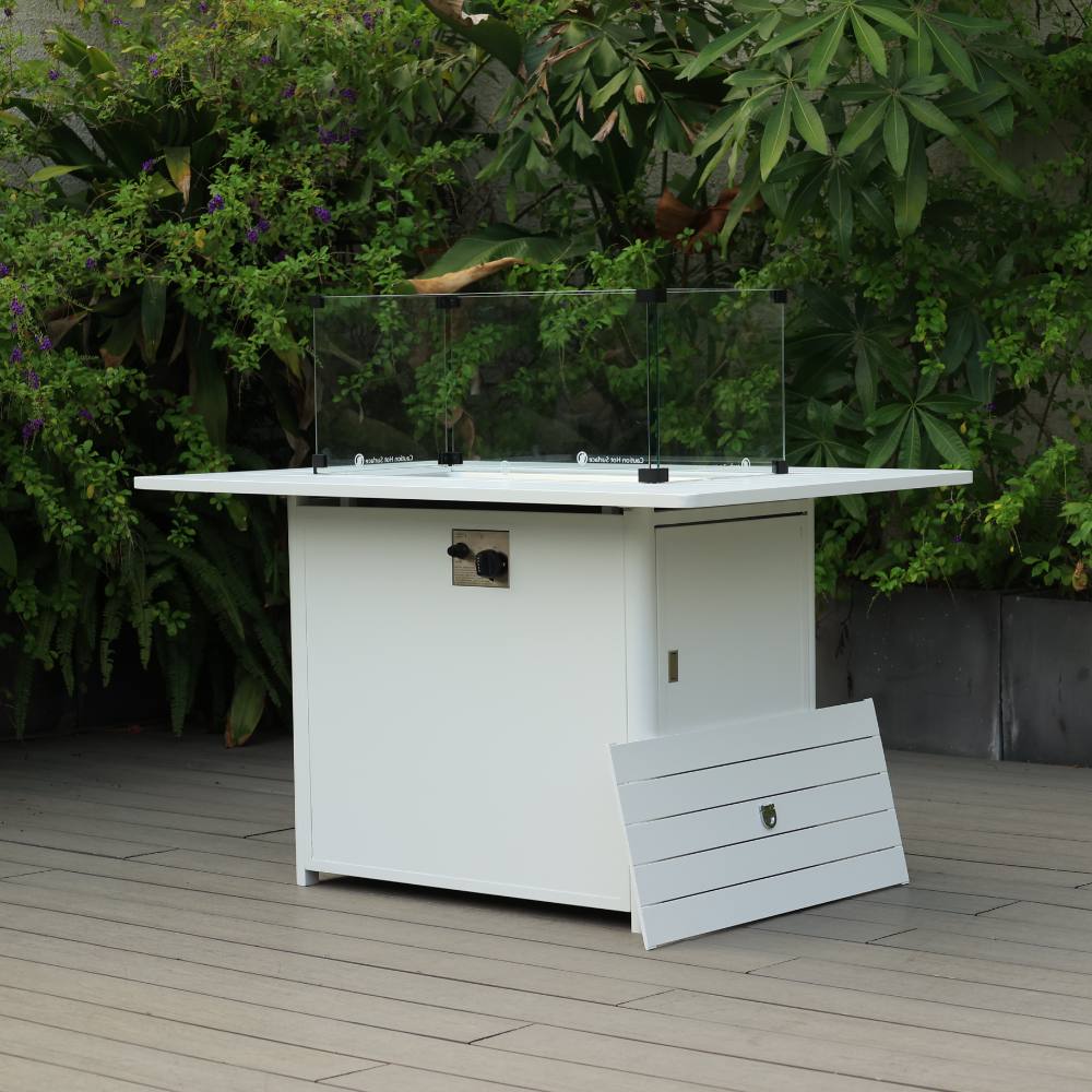 Bondi Gas Fire Pit Coffee Table - White image 5